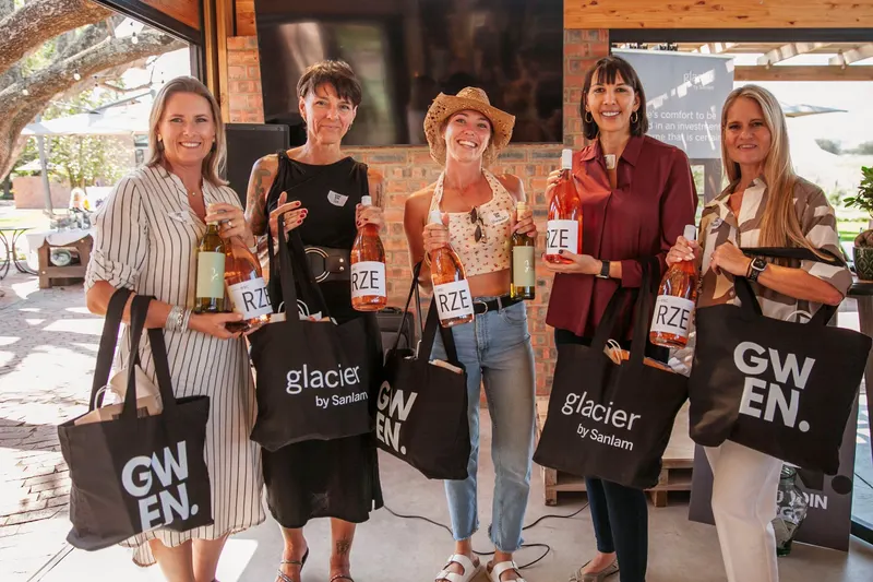 Prize winners with their GWEN bags, George