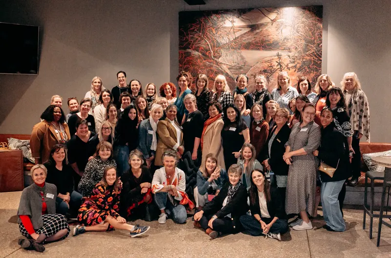 Everyone together for a group photo, Barrington’s, May 2025